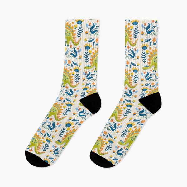 Item preview, Scandinavian Folk Art, Dinosaur and Flowers designed and sold by xiao xuans.
