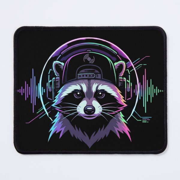 Item preview, Neon Raccoon DJ: Vector Music Edition designed and sold by Wild Hare.