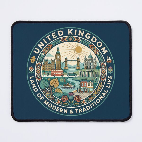 Item preview, United Kingdom Illustration Travel Art Badge designed and sold by KrisSidDesigns.