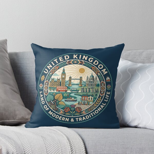 Item preview, United Kingdom Illustration Travel Art Badge designed and sold by KrisSidDesigns.