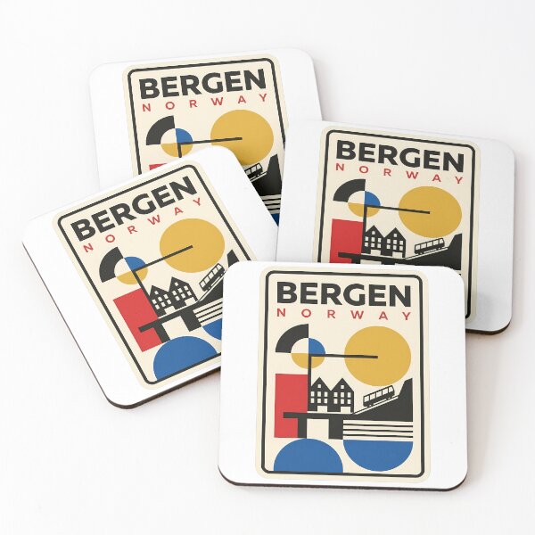 Item preview, Bergen Norway Retro Minimalist Geometric Travel designed and sold by k3rstman1.