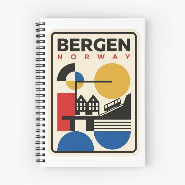 Item preview, Bergen, Noruega, viaje retro minimalista geométrico designed and sold by k3rstman1.