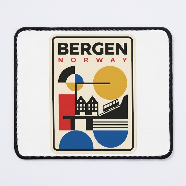 Item preview, Bergen Norway Retro Minimalist Geometric Travel designed and sold by k3rstman1.