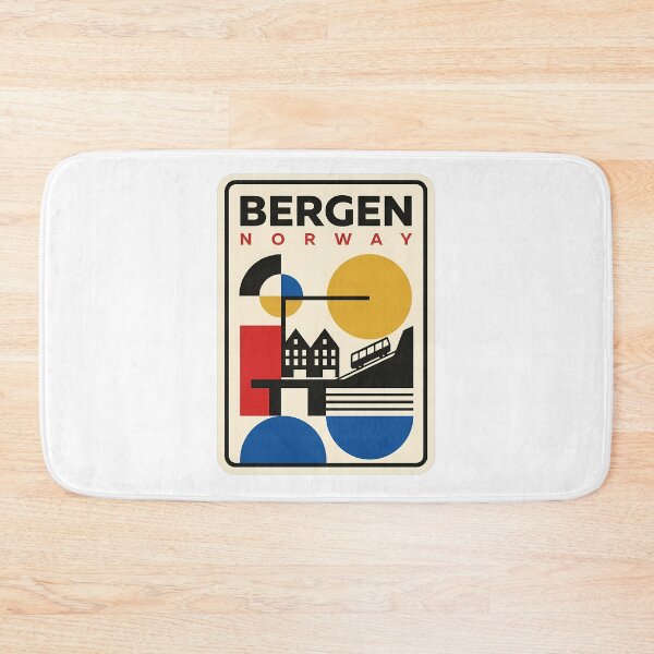Item preview, Bergen Norway Retro Minimalist Geometric Travel designed and sold by k3rstman1.