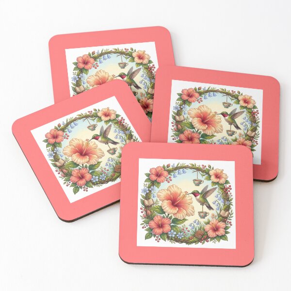 Item preview,  The Hibiscus Hummingbird's Tea Break. designed and sold by JoyNest = "The nest of joy".