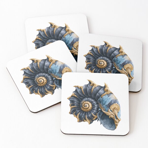 Item preview, Luxury Nautilus Shell Watercolor Art | Elegant Gold Ocean Coastal Decor Design designed and sold by Anastasiia Yurevych.