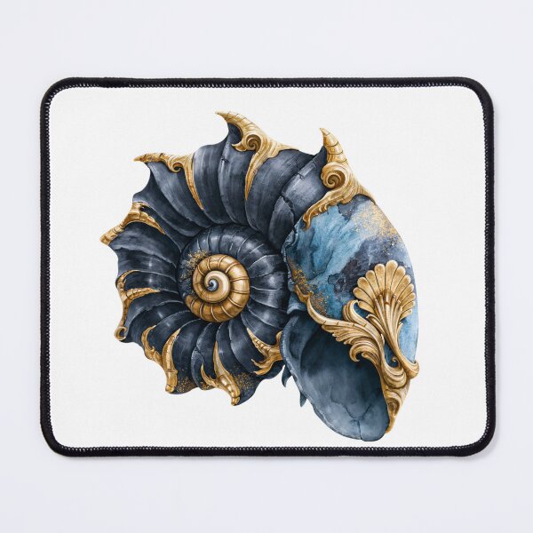 Item preview, Luxury Nautilus Shell Watercolor Art | Elegant Gold Ocean Coastal Decor Design designed and sold by Anastasiia Yurevych.