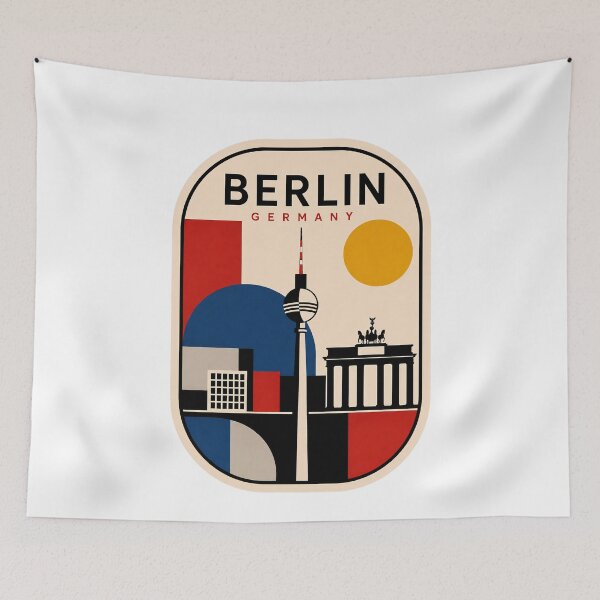 Item preview, Berlin Germany Bauhaus Geometric TV Tower Brandenburg Gate designed and sold by k3rstman1.