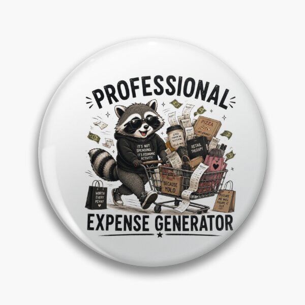 Item preview, Professional Expense Generator – Funny Raccoon Shopping Humor Design designed and sold by MotylekAnia.