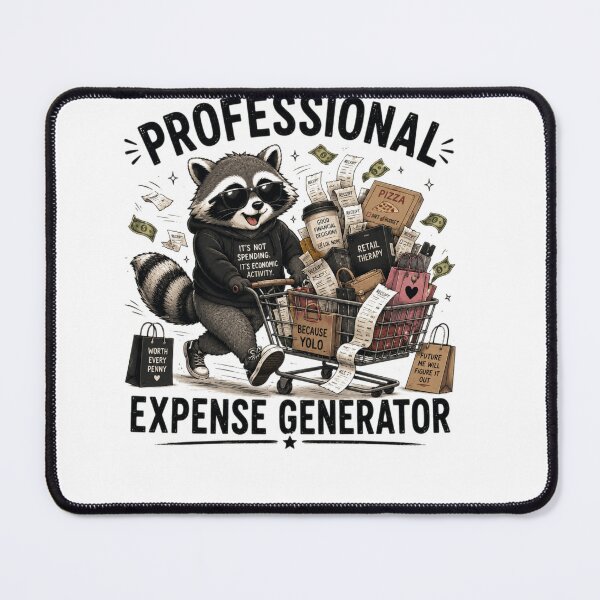 Item preview, Professional Expense Generator – Funny Raccoon Shopping Humor Design designed and sold by MotylekAnia.