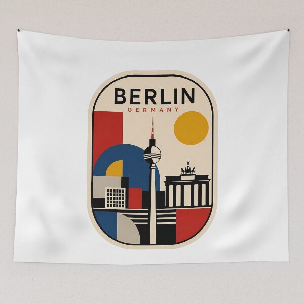 Item preview, Vintage Berlin Germany Bauhaus Style Cityscape designed and sold by k3rstman1.