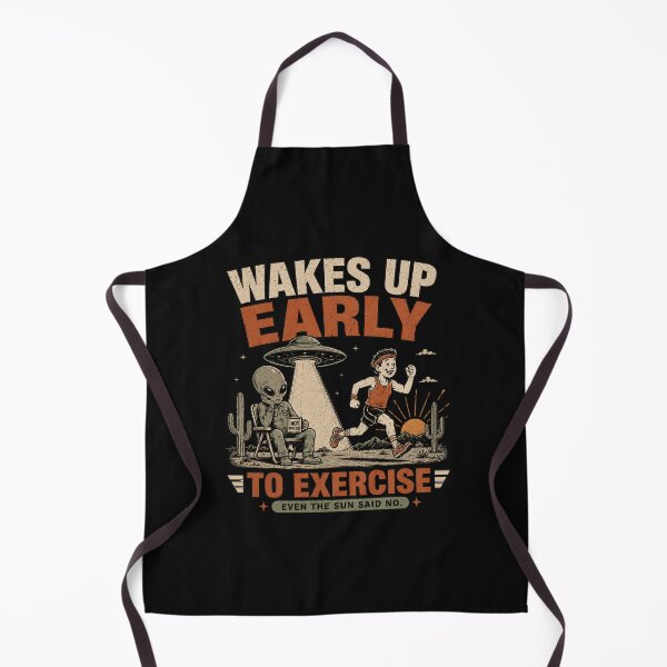 Item preview, Wakes Up Early to Exercise - Funny Alien Morning Runner Design designed and sold by BlackSector77.