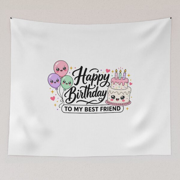 Item preview, Happy Birthday Best Friend Kawaii Cake | Cute BFF Birthday Aesthetic designed and sold by Dulxoz.
