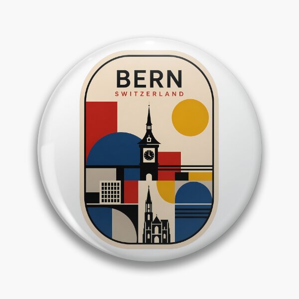 Item preview, Bern Switzerland Geometric Cityscape Clock Tower designed and sold by k3rstman1.