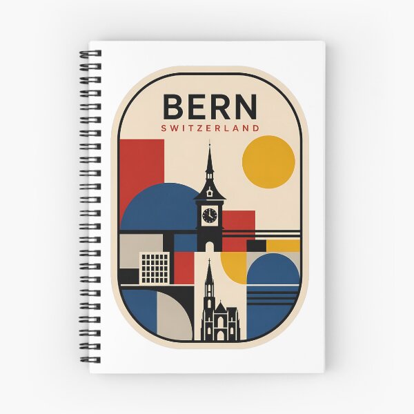 Item preview, Bern Switzerland Geometric Cityscape Clock Tower designed and sold by k3rstman1.