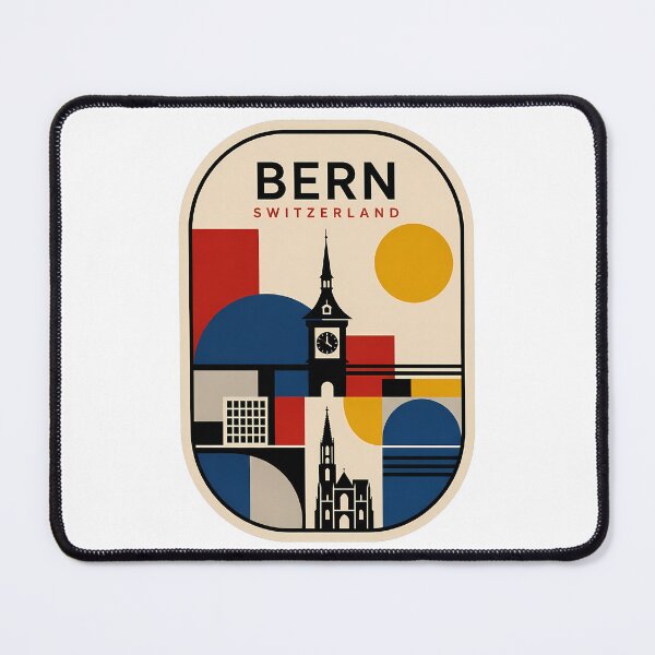 Item preview, Bern Switzerland Geometric Cityscape Clock Tower designed and sold by k3rstman1.