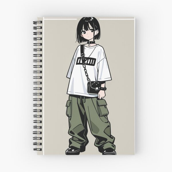 Item preview, Fashion - Man in Black Top Cargo Pants Chain Wallet Streetwear Anime designed and sold by AnimeShin.