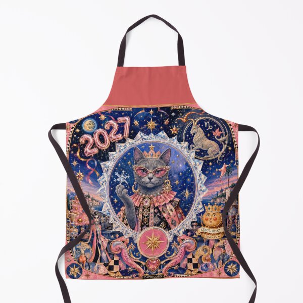 Item preview, Royal Capricorn Cat 2027 – Festive starry illustration. designed and sold by Natalia-Vlad.