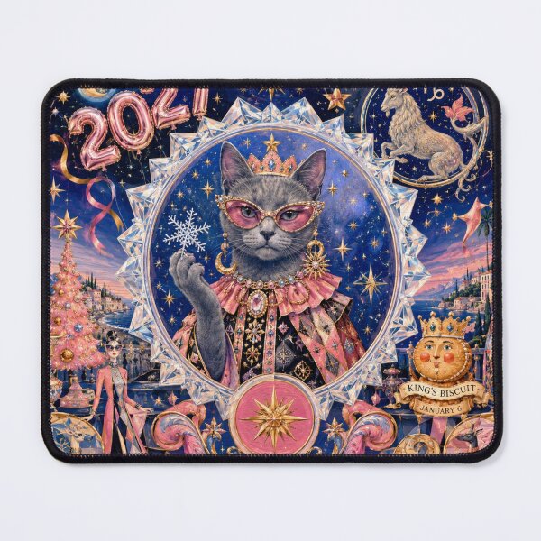 Item preview, Royal Capricorn Cat 2027 – Festive starry illustration. designed and sold by Natalia-Vlad.