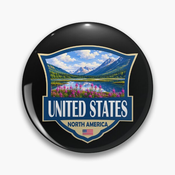 Item preview, United States Illustration Retro Badge designed and sold by KrisSidDesigns.