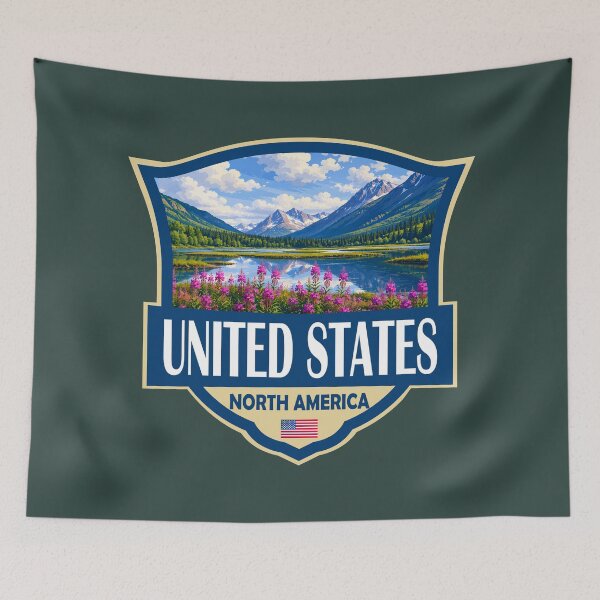 Item preview, United States Illustration Retro Badge designed and sold by KrisSidDesigns.