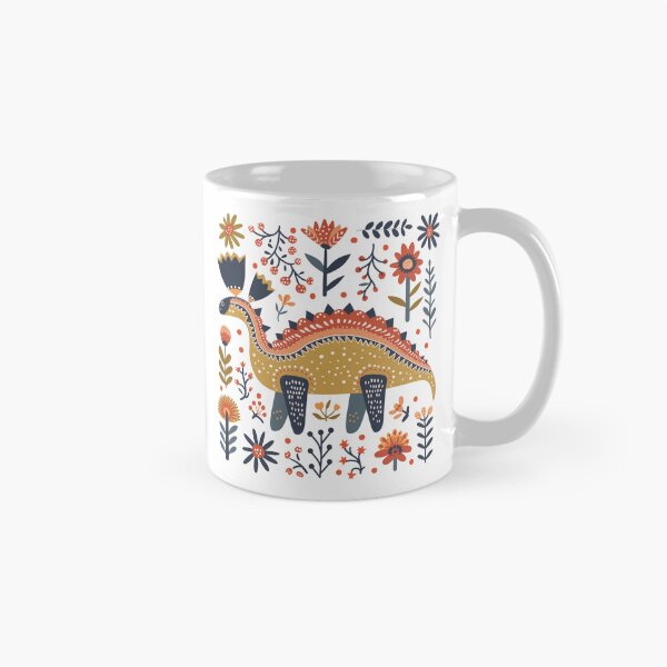 Item preview, Scandinavian Folk Art, Dinosaur and Flowers designed and sold by xiao xuans.