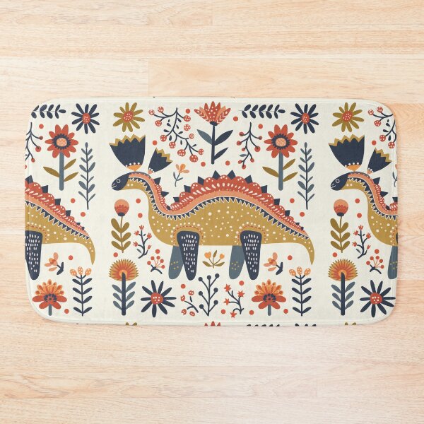 Item preview, Scandinavian Folk Art, Dinosaur and Flowers designed and sold by xiao xuans.