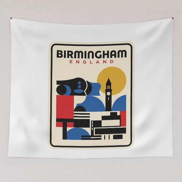Item preview, Birmingham England Geometric Travel Skyline Art designed and sold by k3rstman1.