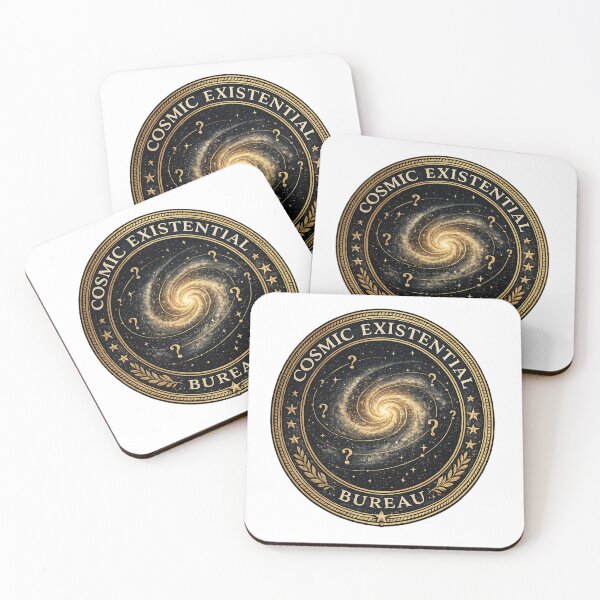 Item preview, Cosmic Existential Bureau Emblem – Funny Philosophy Galaxy Seal, Vintage Astronomy Space Humor Sticker & T-Shirt designed and sold by MagicMakerPh.
