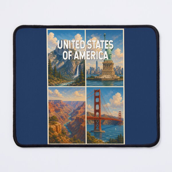 Item preview, United States Collage Illustration Travel Art Vintage designed and sold by KrisSidDesigns.