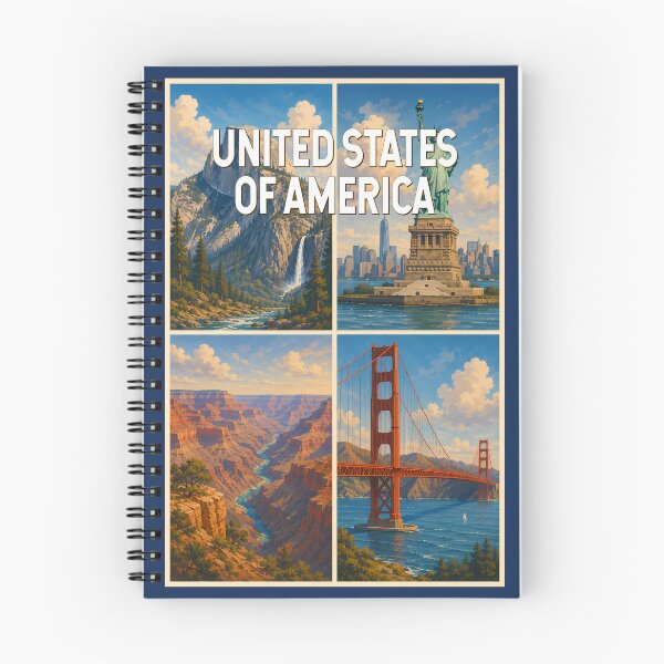 Item preview, United States Collage Illustration Travel Art Vintage designed and sold by KrisSidDesigns.