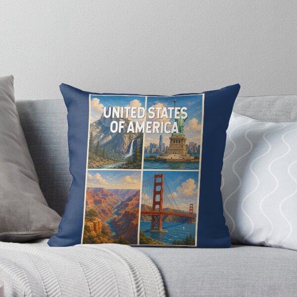 Item preview, United States Collage Illustration Travel Art Vintage designed and sold by KrisSidDesigns.