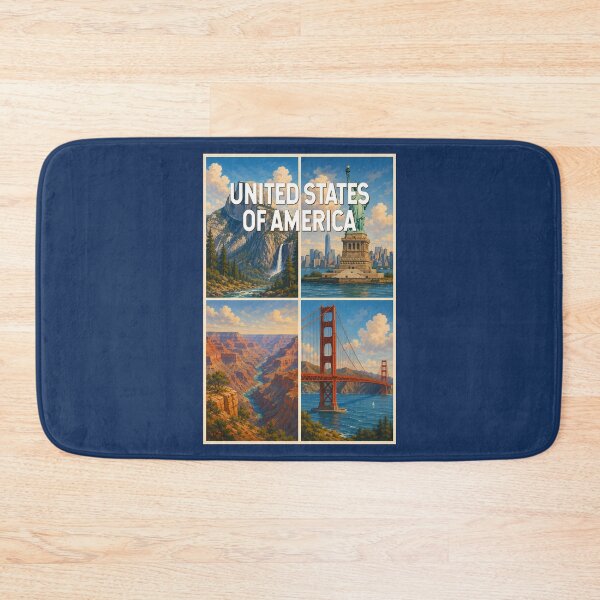 Item preview, United States Collage Illustration Travel Art Vintage designed and sold by KrisSidDesigns.