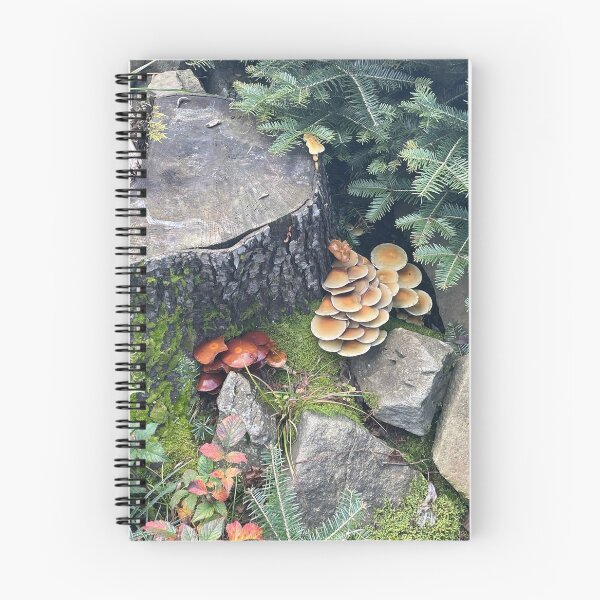 Item preview, Golden Autumn Mushroom Cluster on a Mossy Stump designed and sold by POTOTSKA.