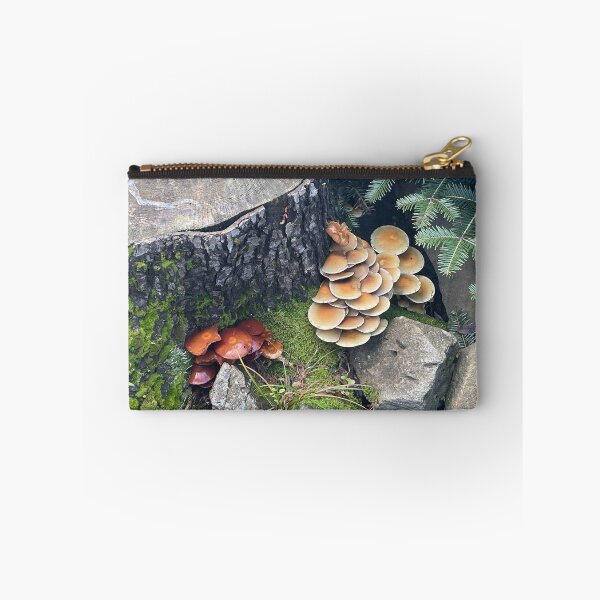 Item preview, Golden Autumn Mushroom Cluster on a Mossy Stump designed and sold by POTOTSKA.