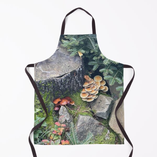 Item preview, Golden Autumn Mushroom Cluster on a Mossy Stump designed and sold by POTOTSKA.