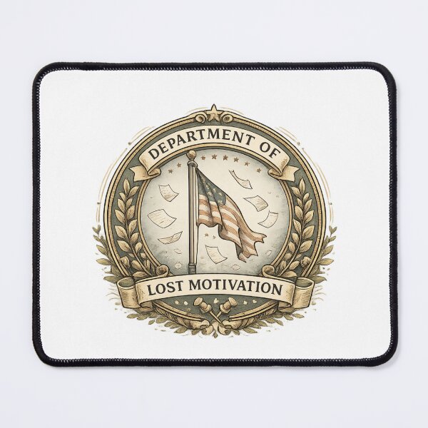 Item preview, Department of Lost Motivation Badge – Funny Burnout Office Humor, Government Parody Sticker & T-Shirt designed and sold by MagicMakerPh.