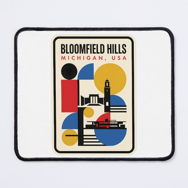 Item preview, Bloomfield Hills Michigan Retro Geometric Cityscape designed and sold by k3rstman1.