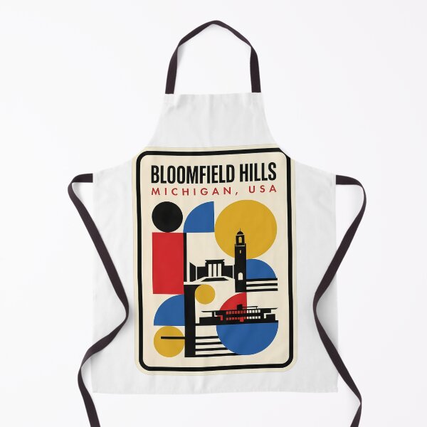 Item preview, Bloomfield Hills Michigan Retro Geometric Cityscape designed and sold by k3rstman1.