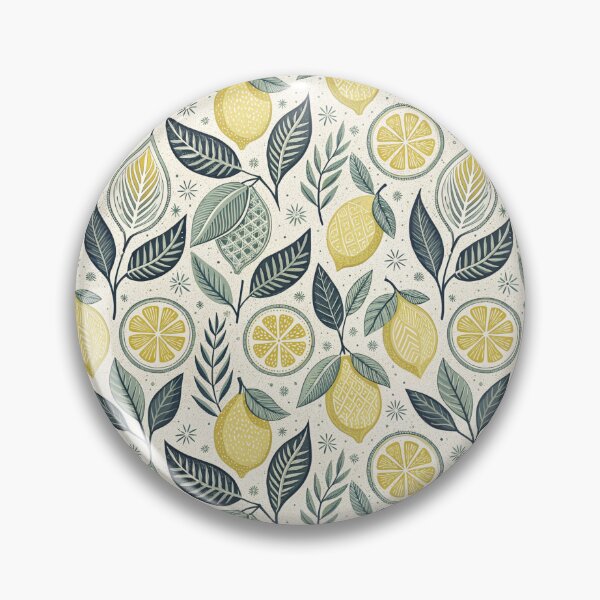 Item preview, Nordic Lemon Folk Pattern | Scandinavian Summer Design designed and sold by Shuga-Design.