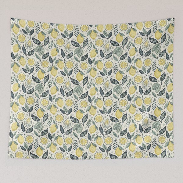 Item preview, Nordic Lemon Folk Pattern | Scandinavian Summer Design designed and sold by Shuga-Design.