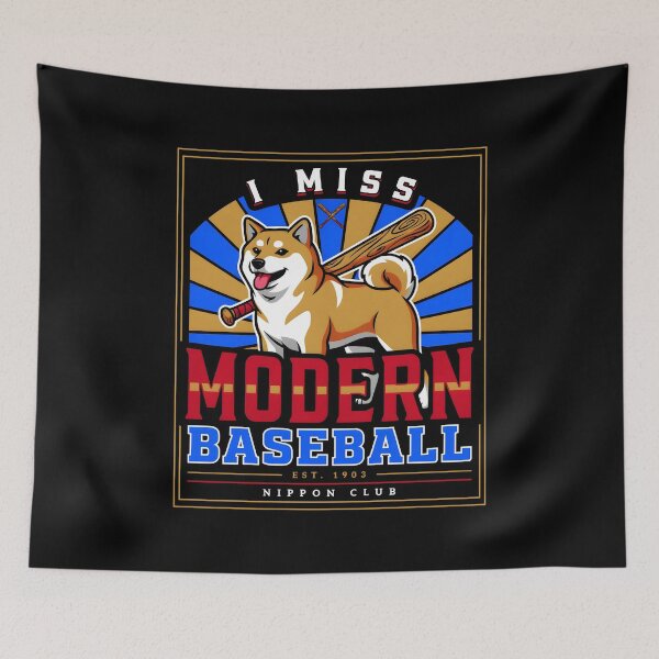Item preview, I Miss Modern Baseball Retro Baseball Meme and Funny Dog designed and sold by Redgiant87x.