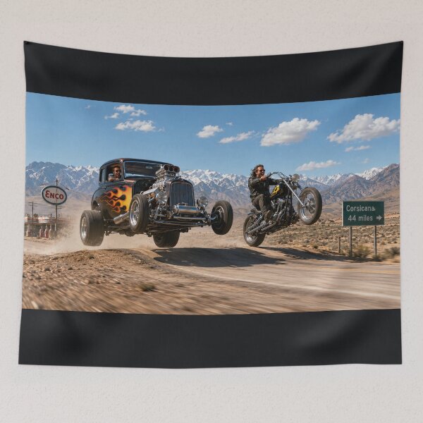 Item preview, Hot Rod & Motorcycle Road Trip designed and sold by VERYOLDROAD BY AXTON BROWNING .