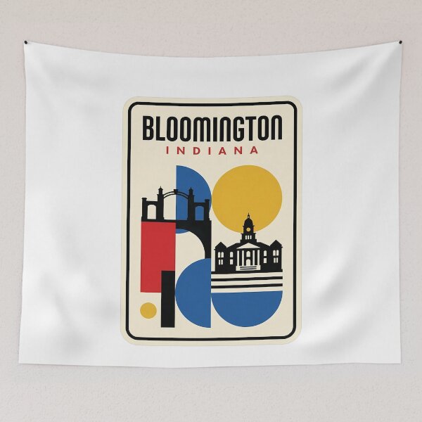 Item preview, Bloomington Indiana Abstract Minimalist Travel Landmark designed and sold by k3rstman1.