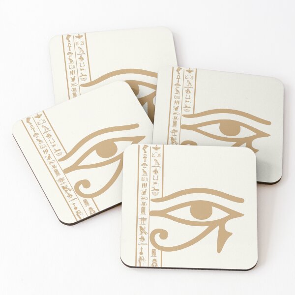 Item preview, Gold Eye of Horus Ancient Egyptian Hieroglyphs Art designed and sold by KaBaRen.