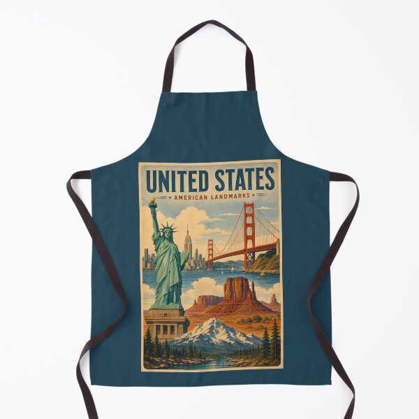 Item preview, United States American Landmarks Illustration Travel Art Vintage designed and sold by KrisSidDesigns.