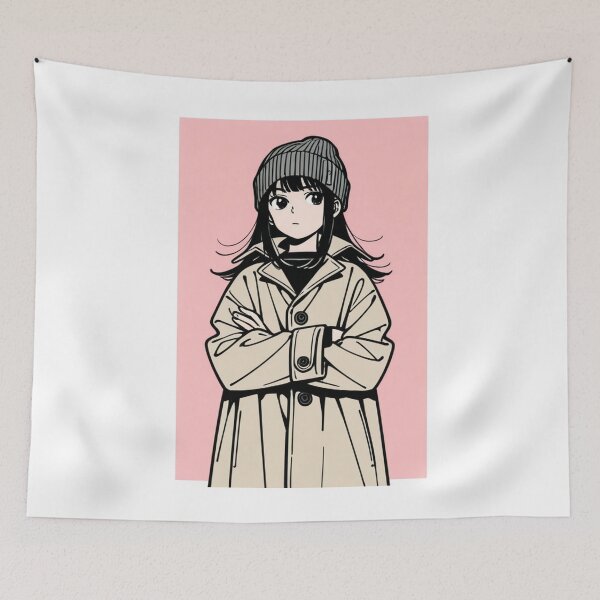 Item preview, Fashion - Man in Black Trench Coat Beanie Streetwear Anime Variant 2 designed and sold by AnimeShin.