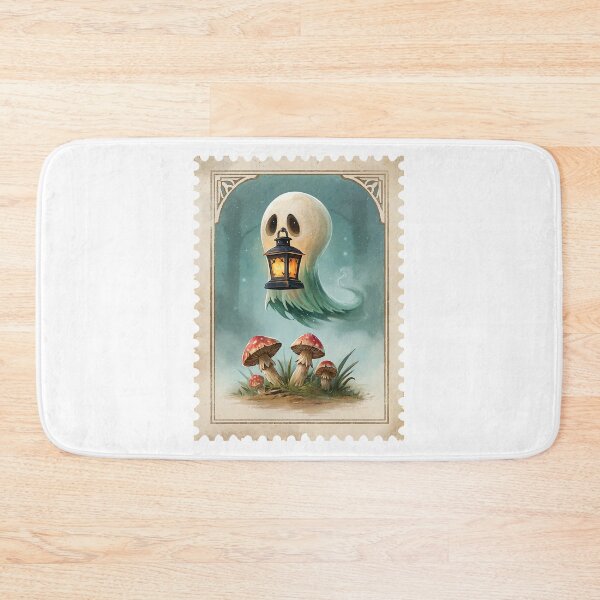Item preview, Friendly Ghost in Fantasy Forest – Vintage Stamp Style Art designed and sold by Anastasiia Yurevych.