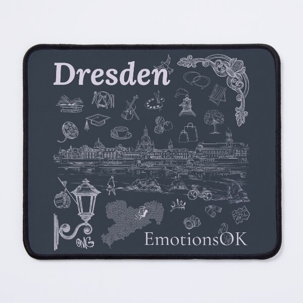 Item preview, Dresden Skyline Sketch · Lilac & Paynes Grey designed and sold by EmotionsOK.