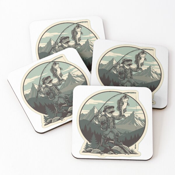 Item preview, Trophy Bass Catch Frog Fisherman Vintage Badge designed and sold by fallmoree.